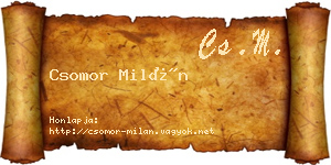 Csomor Milán névjegykártya