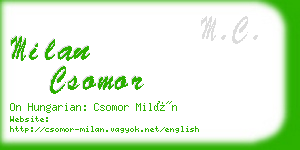 milan csomor business card